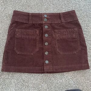 We the Free mini skirt, corduroy, size 24, red wine color